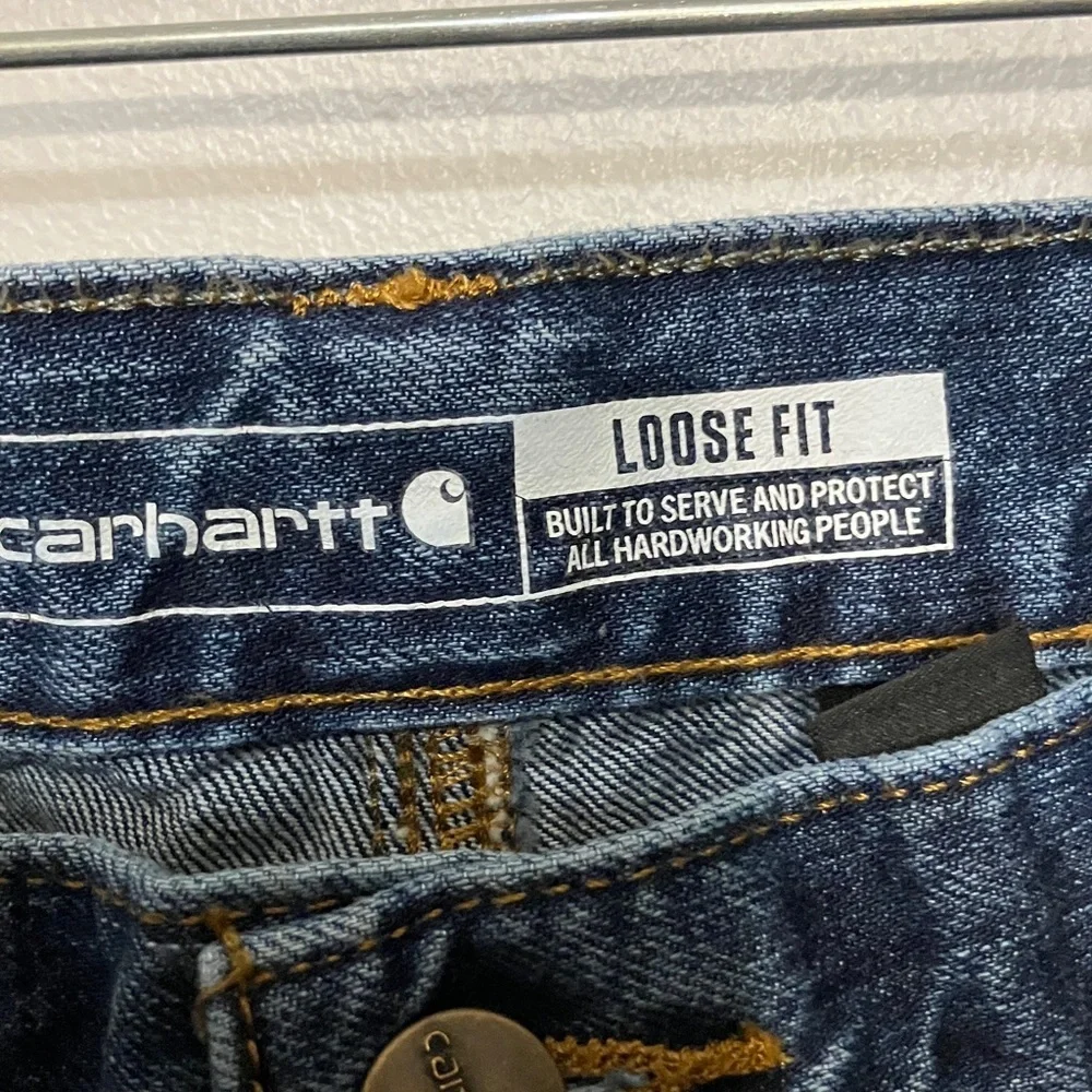 Carhartt 38 x 34 loose fit heavy weight denim jeans men